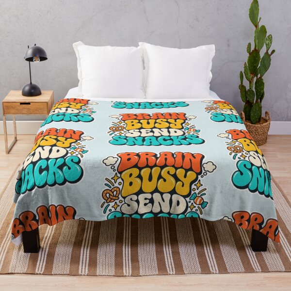 Item preview, Brain Busy Send Snacks – Funny Retro Typography Quote designed and sold by Jaani-T.