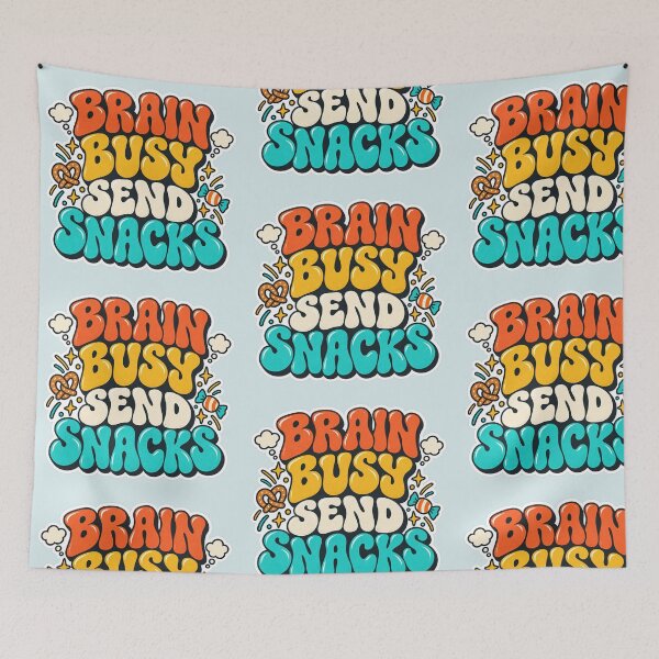 Item preview, Brain Busy Send Snacks – Funny Retro Typography Quote designed and sold by Jaani-T.