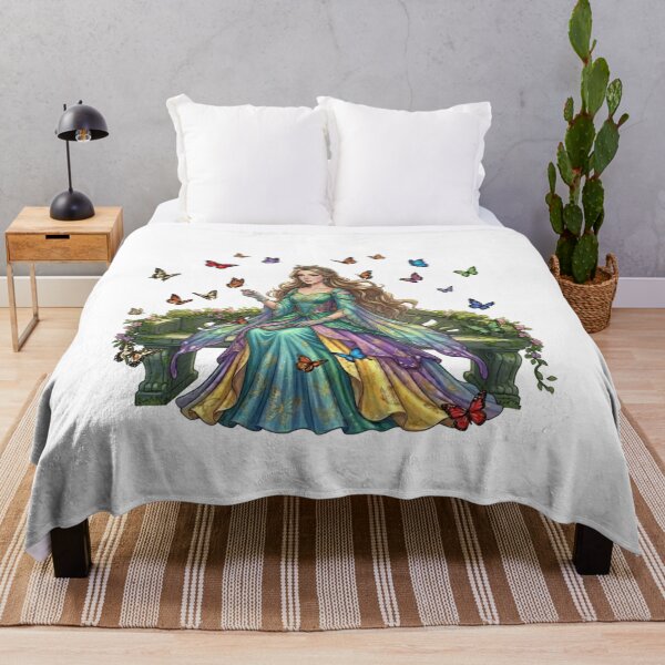 Artikelvorschau, Schmetterlingskleid der Naturkönigin – Kunstdruck einer Fantasie-Waldprinzessin entworfen und verkauft von Rehnair.
