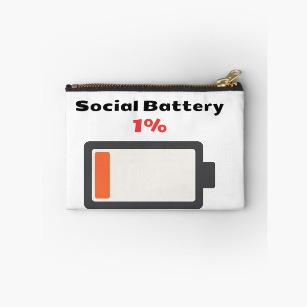 Item preview, Social Battery 1 Percent Low Battery Introvert Sticker designed and sold by nexelora.