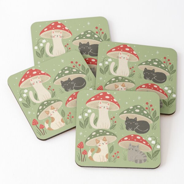 Item preview, Cute Autumn Mushroom Cats designed and sold by OHBOY! Handmade.