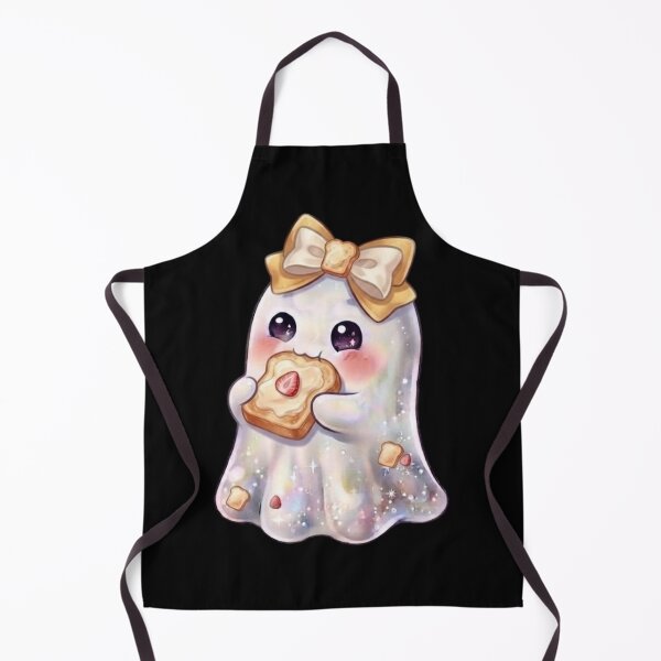 Item preview, Cute Kawaii Ghost Eating a Toast Design / Fall Season / Halloween / Foodie / Butter/ Strawberry T-shirts mugs stickers phone case hardcover journal poster designed and sold by TeenLake.