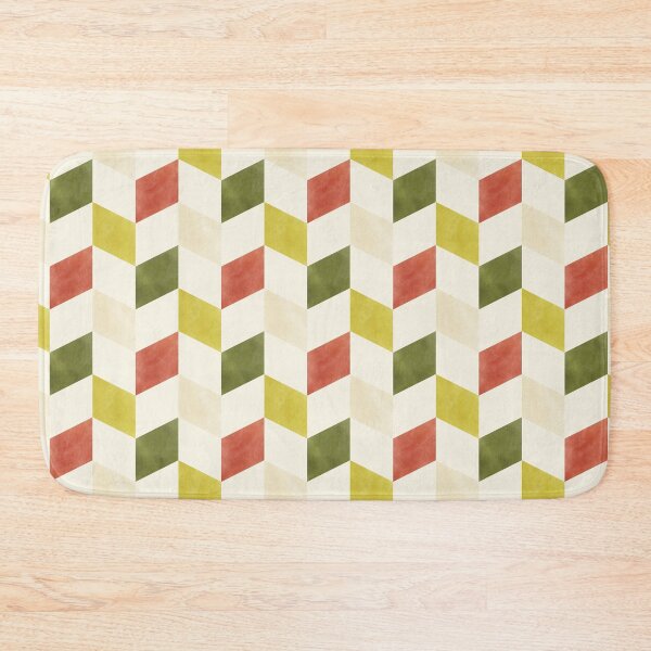 Item preview, Retro Geometric Watercolor Chevrons in Mustard Yellow, Rust and Olive Green designed and sold by QuestingPixel.