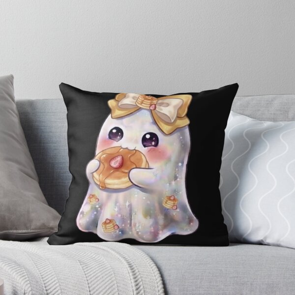 Item preview, Cute Kawaii Ghost Eating a Pancake Design / Fall Season / Halloween / Foodie / Butter/ Strawberry T-shirts mugs stickers phone case hardcover journal poster designed and sold by TeenLake.