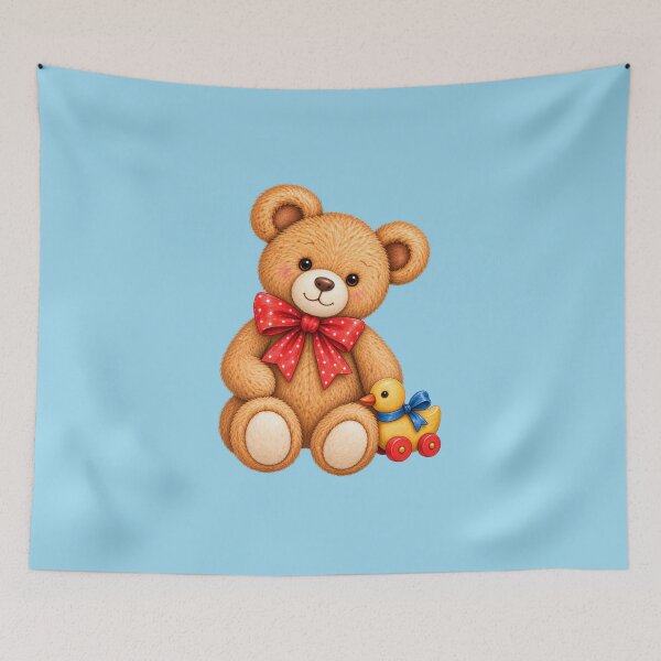 Item preview, Teddy Bear & Little Toy Duck designed and sold by JessouArt.