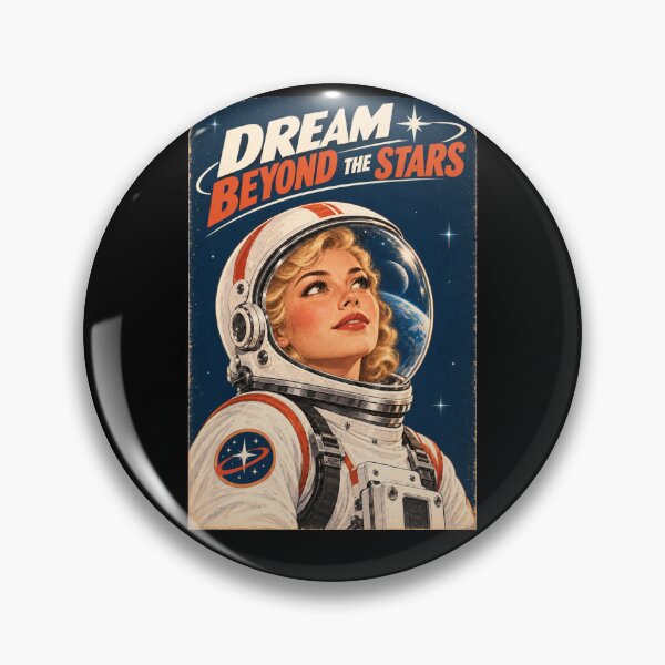 Item preview, Dream Beyond The Stars - Retro Sci-Fi Blonde Astronaut designed and sold by Quantum Fashion.