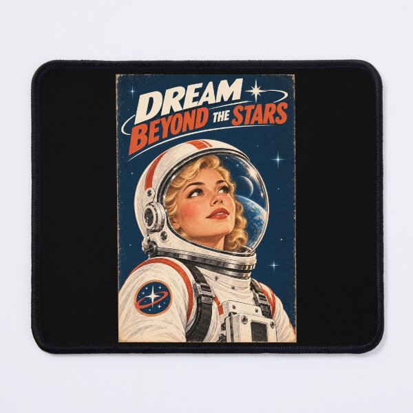 Item preview, Dream Beyond The Stars - Retro Sci-Fi Blonde Astronaut designed and sold by Quantum Fashion.