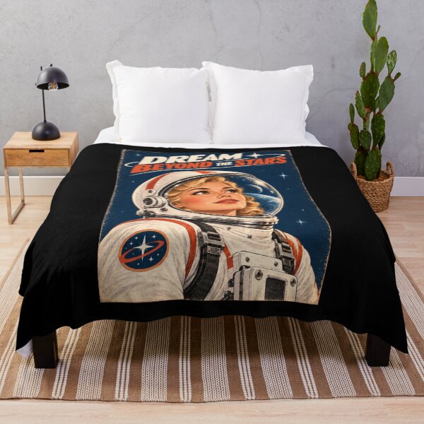 Item preview, Dream Beyond The Stars - Retro Sci-Fi Blonde Astronaut designed and sold by Quantum Fashion.