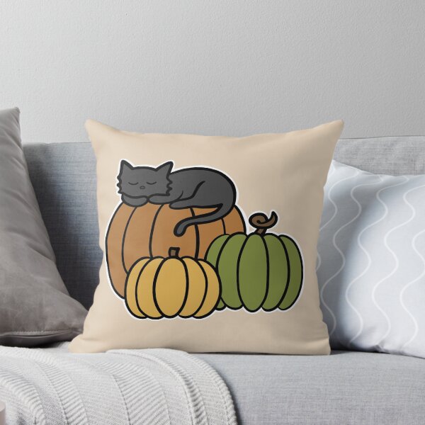 Item preview, Black Cat Napping on an Orange Pumpkin Halloween designed and sold by Sollomio.