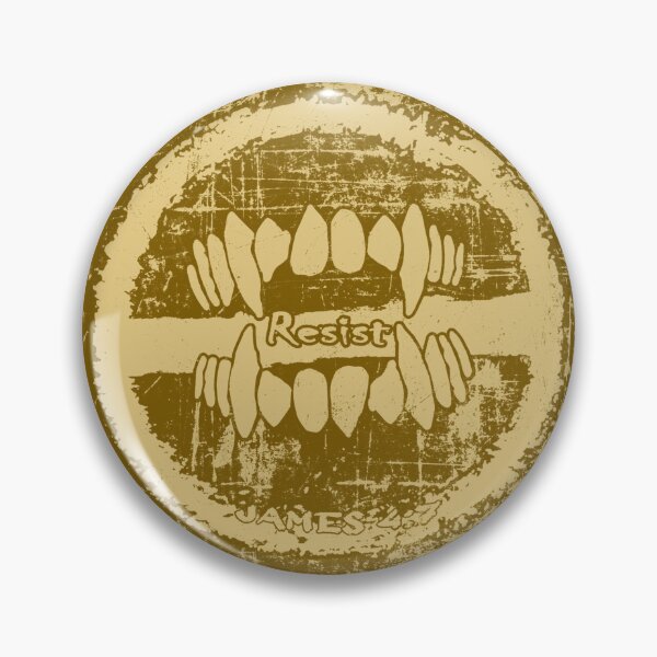 Item preview, Resist The Devil James 4:7 Devil's Tooth Abstract Grunge layout Christian Design | Golden yellow designed and sold by ZechJohnRB.