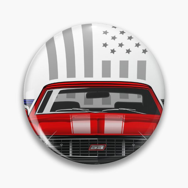 Item preview, Set of 3 Camaro SS in Red, blue and Black Colors with American Flag on Background designed and sold by Juan-Art-22.