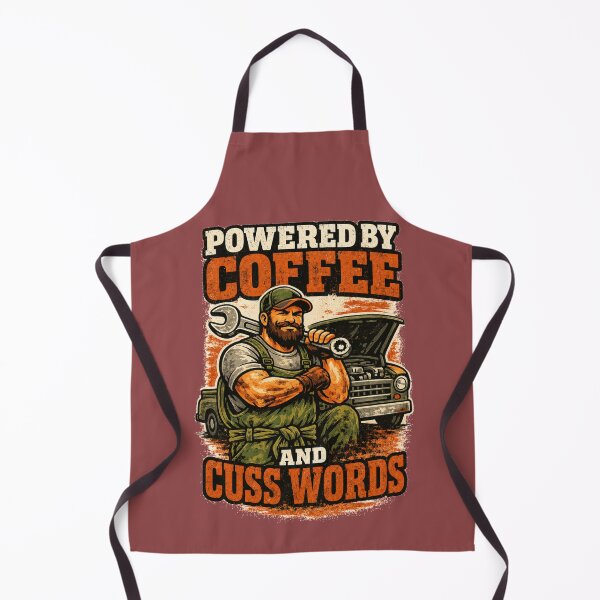 Item preview, Powered by Coffee and Cuss Words – Funny Mechanic Garage Vintage T-Shirt designed and sold by katiecorners.