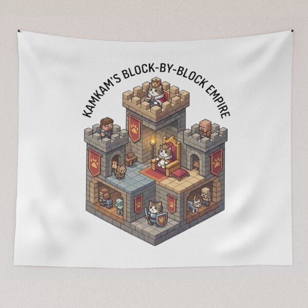 Item preview, KamKam’s Block-By-Block Empire - Pixel Art Royal Cat Castle designed and sold by PetalsPaws.