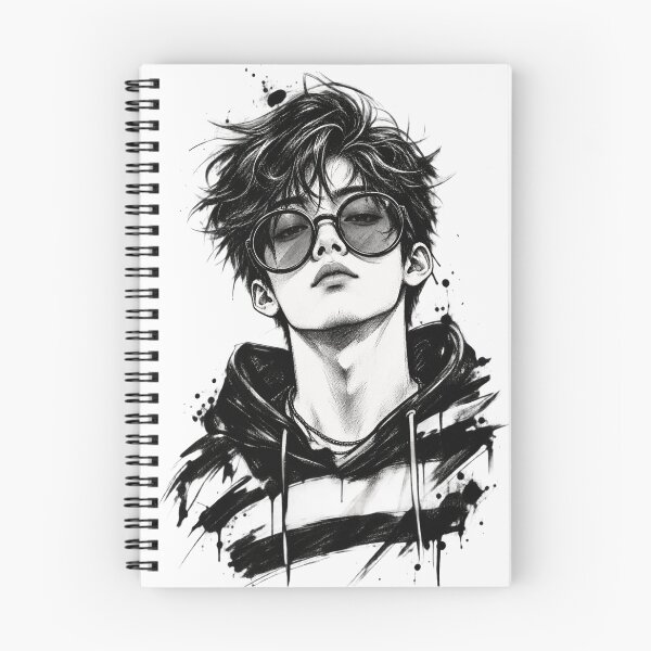Item preview, Cool Anime Boy With Sunglasses - Grunge Ink Splatter Streetwear Aesthetic Art designed and sold by WearTheVibe Store.