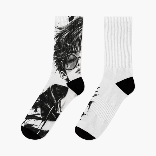 Item preview, Cool Anime Boy With Sunglasses - Grunge Ink Splatter Streetwear Aesthetic Art designed and sold by WearTheVibe Store.