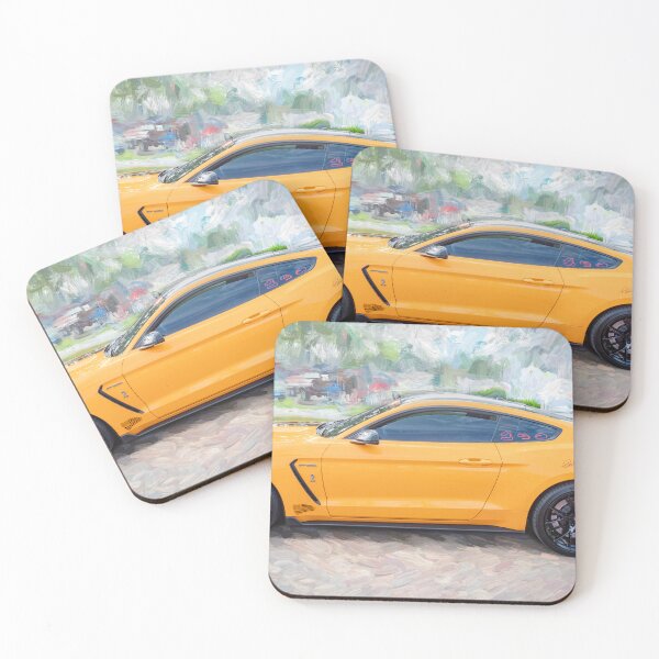 Item preview, 2020 Ford Shelby Mustang GT350 Twister Orange Muscle Car 3/4 Profile Art designed and sold by RichFrancoCars.
