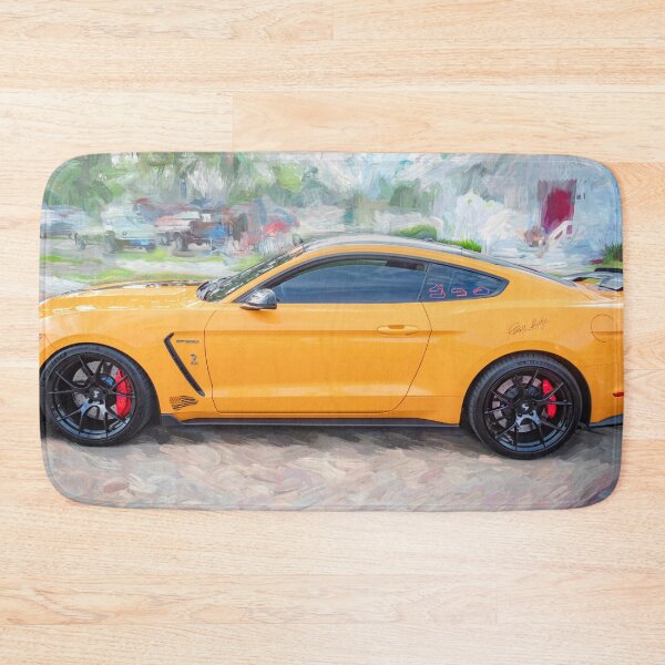 Item preview, 2020 Ford Shelby Mustang GT350 Twister Orange Muscle Car 3/4 Profile Art designed and sold by RichFrancoCars.