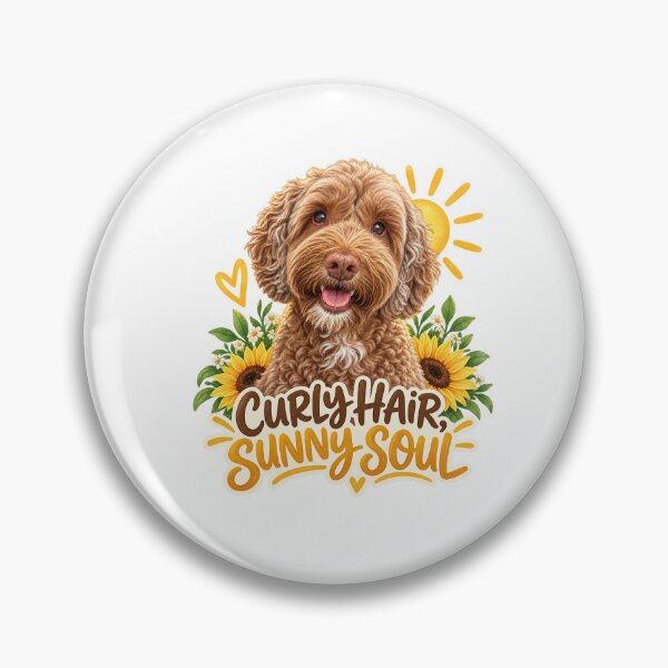 Item preview, Curly Hair Sunny Soul – Happy Labradoodle designed and sold by Mori Finch Press.