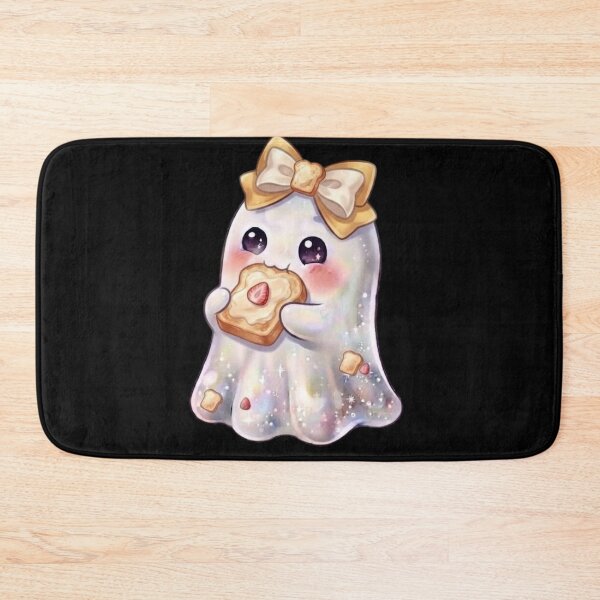 Item preview, Cute Kawaii Ghost Eating a Toast Design / Fall Season / Halloween / Foodie / Butter/ Strawberry T-shirts mugs stickers phone case hardcover journal poster designed and sold by TeenLake.