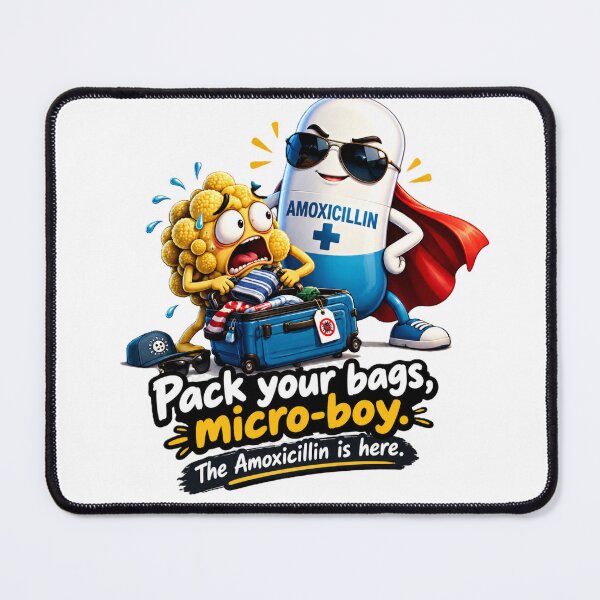 Item preview, Pack Your Bags Micro Boy Amoxicillin Hero designed and sold by Surviving Monday Club.