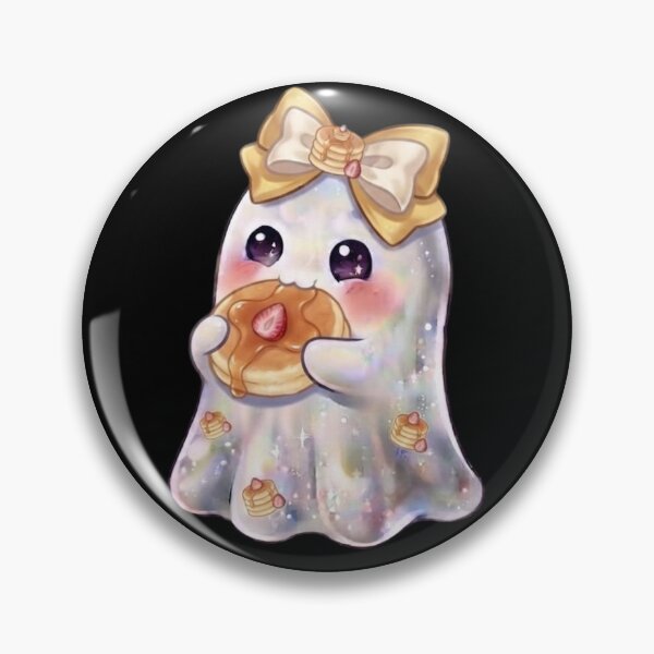 Item preview, Cute Kawaii Ghost Eating a Pancake Design / Fall Season / Halloween / Foodie / Butter/ Strawberry T-shirts mugs stickers phone case hardcover journal poster designed and sold by TeenLake.