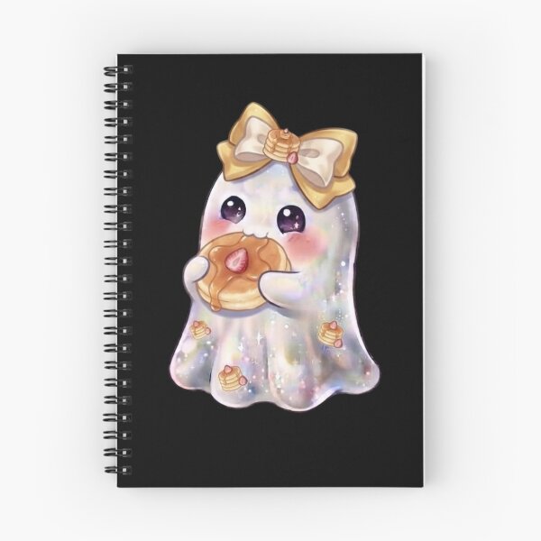 Item preview, Cute Kawaii Ghost Eating a Pancake Design / Fall Season / Halloween / Foodie / Butter/ Strawberry T-shirts mugs stickers phone case hardcover journal poster designed and sold by TeenLake.