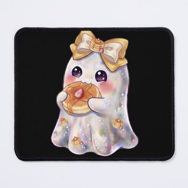 Item preview, Cute Kawaii Ghost Eating a Pancake Design / Fall Season / Halloween / Foodie / Butter/ Strawberry T-shirts mugs stickers phone case hardcover journal poster designed and sold by TeenLake.