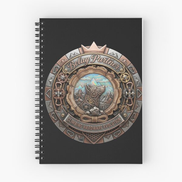 Item preview, Belay Partner Steampunk Dog Climbing Hardware Evolution Emblem Sticker designed and sold by EfectoCreativo.