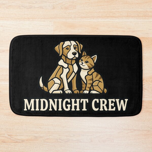 Item preview, Geometric Dog And Cat Midnight Crew Flat Design designed and sold by ZUMERI.
