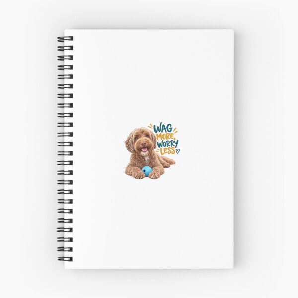 Item preview, Wag More Worry Less – Happy Labradoodle Dog designed and sold by Mori Finch Press.