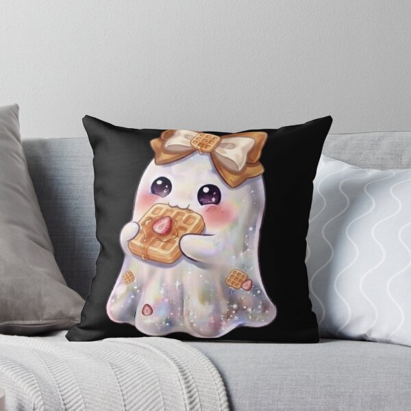 Item preview, Cute Kawaii Ghost Eating a Waffle Design / Fall Season / Halloween / Foodie / Maple Syrup / Strawberry T-shirts mugs stickers phone case hardcover journal poster designed and sold by TeenLake.