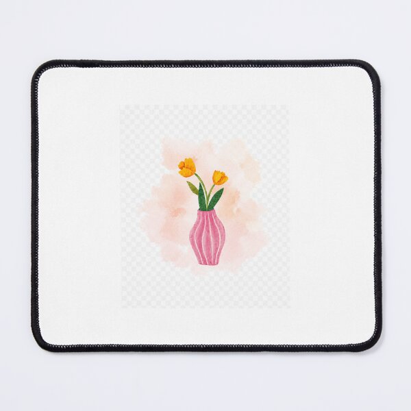 Item preview, Watercolor Yellow Tulips in Pink Vase Aesthetic designed and sold by StudioAuraco.