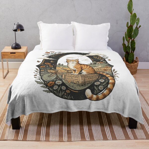 Item preview, Cottagecore Orange Cat Vintage Bicycle Countryside Adventure Art designed and sold by mood-draftsman.