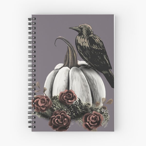 Item preview, Gothic Raven on White Pumpkin – Dark Cottagecore Autumn Art designed and sold by ArtistsAtticWI.