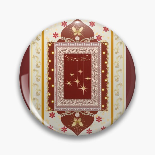 Item preview, Vintage Maroon Gold Floral Arch - Starry Border Tapestry Print designed and sold by Rehnair.