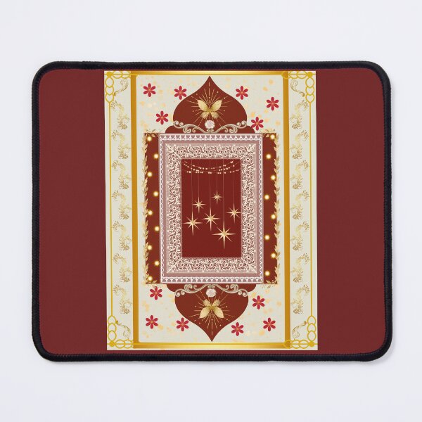 Item preview, Vintage Maroon Gold Floral Arch - Starry Border Tapestry Print designed and sold by Rehnair.