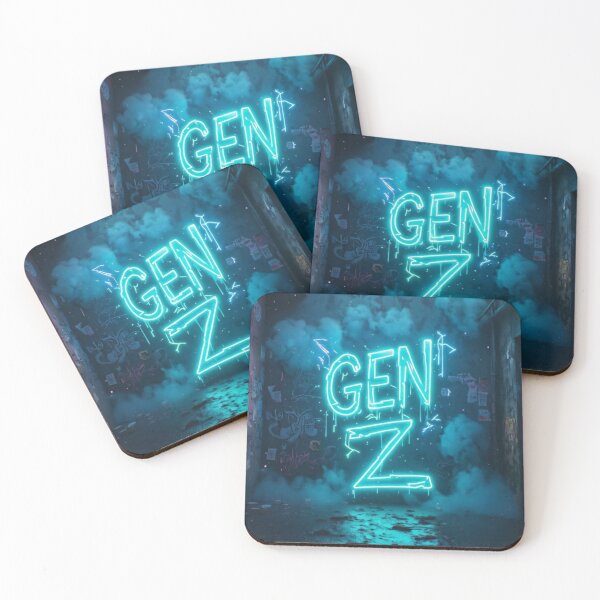 Item preview, Glowing Cyan Electric Gen-Z Graffiti Street Art designed and sold by HappyPrintCo.