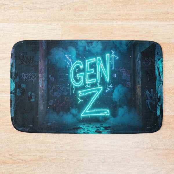 Item preview, Glowing Cyan Electric Gen-Z Graffiti Street Art designed and sold by HappyPrintCo.