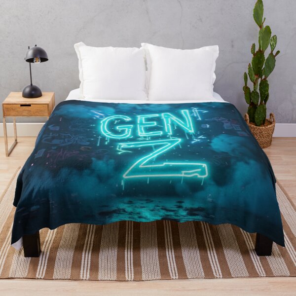 Item preview, Glowing Cyan Electric Gen-Z Graffiti Street Art designed and sold by HappyPrintCo.