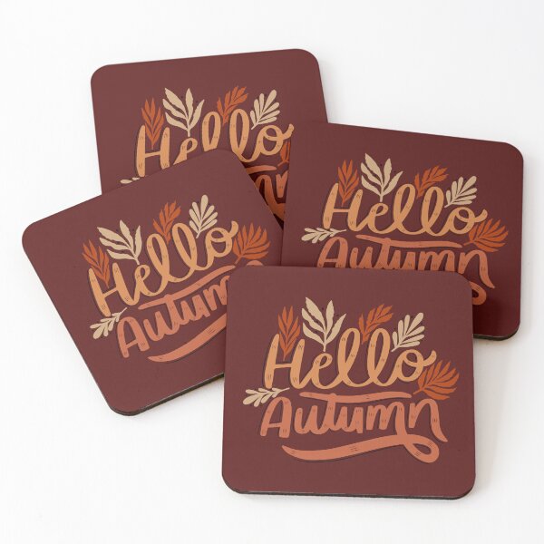 Item preview, Hello Autumn Terracotta Leaf Typography Botanical Fall designed and sold by SolutionsArt.