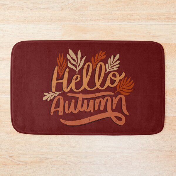Item preview, Hello Autumn Terracotta Leaf Typography Botanical Fall designed and sold by SolutionsArt.