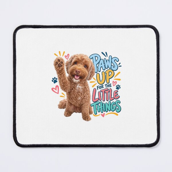 Item preview, Paws Up for the Little Things – Happy Doodle Dog designed and sold by Mori Finch Press.