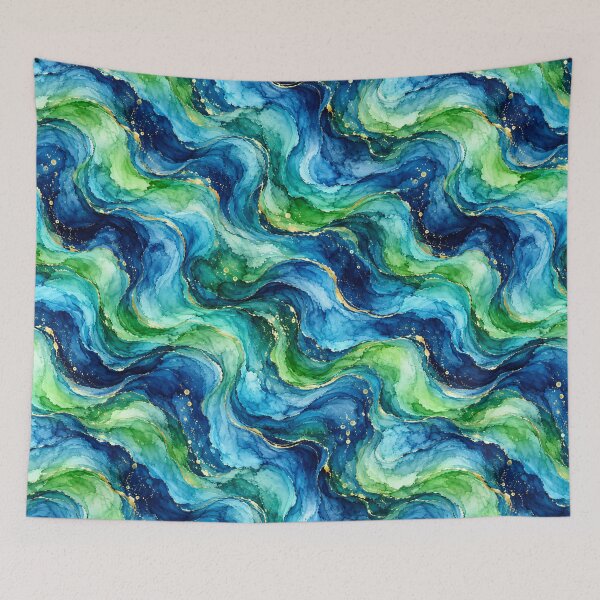 Item preview, Oceanic Gold Vein Marble Swirls designed and sold by Side Quest Co..