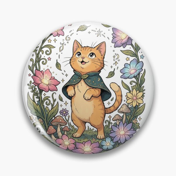 Item preview, Wizard Orange Cat Whimsical Cottagecore Floral Magical Art designed and sold by mood-draftsman.