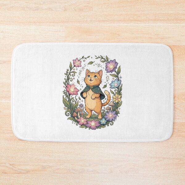 Item preview, Wizard Orange Cat Whimsical Cottagecore Floral Magical Art designed and sold by mood-draftsman.