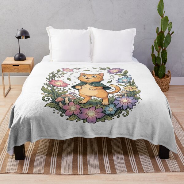 Item preview, Wizard Orange Cat Whimsical Cottagecore Floral Magical Art designed and sold by mood-draftsman.