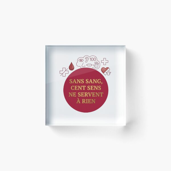 Item preview, Without Blood, a Hundred Senses Are Useless - French Humor and Wordplay designed and sold by Bitty777.