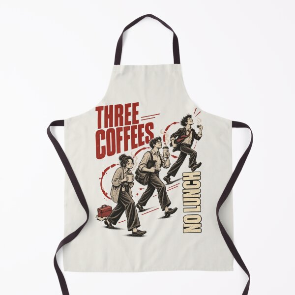 Item preview, Three Coffees No Lunch Overcaffeinated Working Woman Humor designed and sold by AmiGraph.