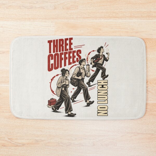 Item preview, Three Coffees No Lunch Overcaffeinated Working Woman Humor designed and sold by AmiGraph.