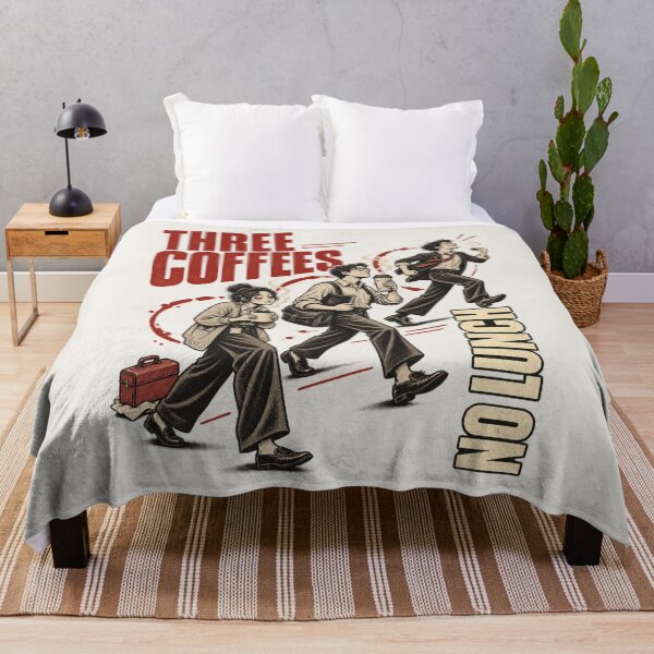 Item preview, Three Coffees No Lunch Overcaffeinated Working Woman Humor designed and sold by AmiGraph.